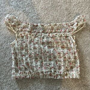 Free people intimate floral mesh off shoulder top